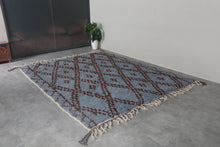 Handmade Moroccan Wool Rug - Light Blue Area Rug - Custom size