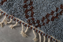Handmade Moroccan Wool Rug - Light Blue Area Rug - Custom size