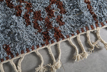 Handmade Moroccan Wool Rug - Light Blue Area Rug - Custom size