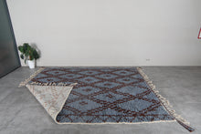 Handmade Moroccan Wool Rug - Light Blue Area Rug - Custom size