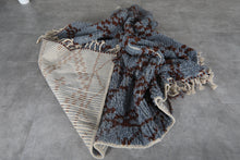 Handmade Moroccan Wool Rug - Light Blue Area Rug - Custom size