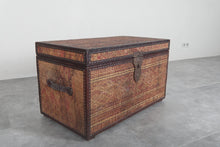 Vintage Moroccan chest  H 18.8 inches x W 32.2 inches x D 18.1 inches