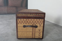 Vintage Moroccan chest  H 18.8 inches x W 31.4 inches x D 18.1 inches
