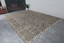 Stone Gray Moroccan Rug - Textured Geometric Beni Ourain Wool Rug - Custom size