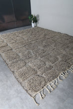 Stone Gray Moroccan Rug - Textured Geometric Beni Ourain Wool Rug - Custom size