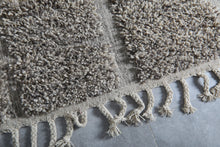 Stone Gray Moroccan Rug - Textured Geometric Beni Ourain Wool Rug - Custom size