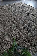 Stone Gray Moroccan Rug - Textured Geometric Beni Ourain Wool Rug - Custom size