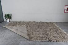 Stone Gray Moroccan Rug - Textured Geometric Beni Ourain Wool Rug - Custom size