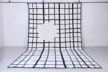 Authentic White Moroccan rug - Berber rug - Grid rug