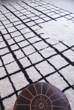 Authentic White Moroccan rug - Berber rug - Grid rug