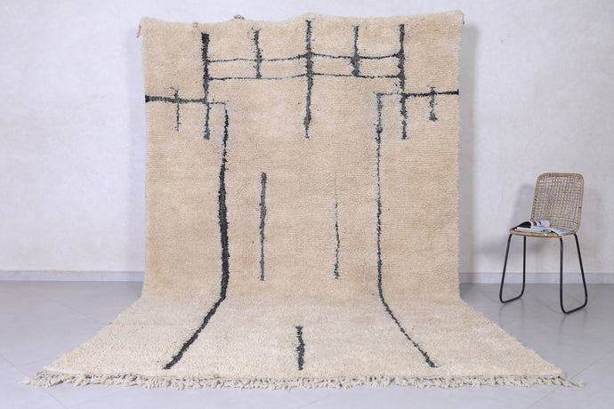 Modern Moroccan Berber Handmade Rug - Minimalist Wool Carpet