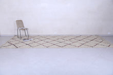 Moroccan custom beni ourain rug - Cream wool with diamond design