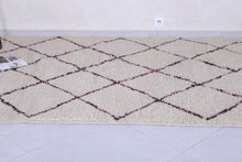 Moroccan custom beni ourain rug - Cream wool with diamond design