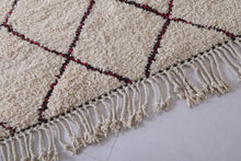Moroccan custom beni ourain rug - Cream wool with diamond design