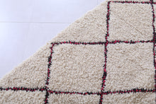 Moroccan custom beni ourain rug - Cream wool with diamond design