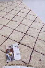 Moroccan custom beni ourain rug - Cream wool with diamond design