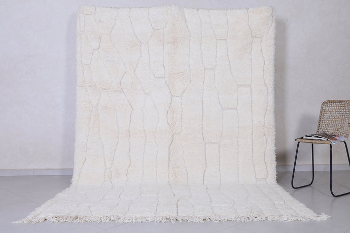Handmade Moroccan Rug - Ivory Abstract Custom Area Rug