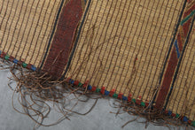 Large Tuareg Rug 8.6 x 14 FT – Handwoven Beige Desert Mat with Red Tribal Stripes