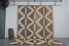 Large Tuareg Rug 10.3 x 15 ft – Handwoven Beige Brown Geometric Desert Mat