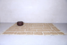 Geometric Moroccan Rug – Beige & Cream - Handwoven Modern Design