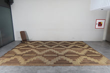 Large Tuareg Rug 10.3 x 15 ft – Handwoven Beige Brown Geometric Desert Mat