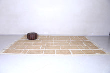 Geometric Moroccan Rug – Beige & Cream - Handwoven Modern Design