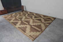 Large Tuareg Rug 10.3 x 15 ft – Handwoven Beige Brown Geometric Desert Mat