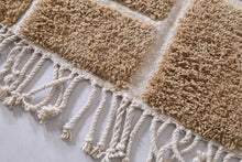 Geometric Moroccan Rug – Beige & Cream - Handwoven Modern Design