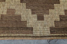 Large Tuareg Rug 10.3 x 15 ft – Handwoven Beige Brown Geometric Desert Mat