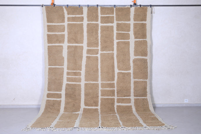 Geometric Moroccan Rug – Beige & Cream - Handwoven Modern Design