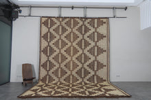 Extra Large Tuareg Rug 9.7 x 15 ft – Handwoven Geometric Desert Mat in Natural Reed and Leather