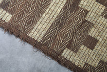 Extra Large Tuareg Rug 9.7 x 15 ft – Handwoven Geometric Desert Mat in Natural Reed and Leather