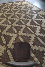 Extra Large Tuareg Rug 9.7 x 15 ft – Handwoven Geometric Desert Mat in Natural Reed and Leather