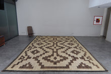Large Tuareg Rug 10.2 x 14.9 ft – Handwoven Sahara Mat in Natural Fibers with Tribal Pattern