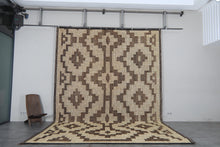 Large Tuareg Rug 10.2 x 14.9 ft – Handwoven Sahara Mat in Natural Fibers with Tribal Pattern