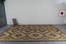 Large Tuareg Rug 10.2 x 14.9 ft – Handwoven Sahara Mat in Natural Fibers with Tribal Pattern