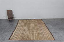 Vintage Tuareg Rug 6 x 8.8 Feet Handmade Reed and Leather Sahara Mat