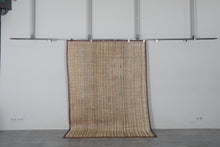 Vintage Tuareg Rug 6 x 8.8 Feet Handmade Reed and Leather Sahara Mat