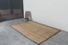 Vintage Tuareg Rug 6 x 8.8 Feet Handmade Reed and Leather Sahara Mat