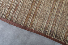 Vintage Tuareg Rug 6 x 8.8 Feet Handmade Reed and Leather Sahara Mat