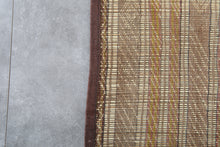 Vintage Tuareg Rug 6 x 8.8 Feet Handmade Reed and Leather Sahara Mat