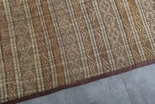 Vintage Tuareg Rug 6 x 8.8 Feet Handmade Reed and Leather Sahara Mat