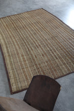 Vintage Tuareg Rug 6 x 8.8 Feet Handmade Reed and Leather Sahara Mat