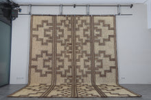 Extra Large Tuareg Rug 11.7 x 15 ft – Handwoven Beige Brown Geometric Tribal Mat