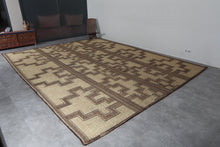 Extra Large Tuareg Rug 11.7 x 15 ft – Handwoven Beige Brown Geometric Tribal Mat