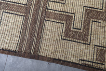 Extra Large Tuareg Rug 11.7 x 15 ft – Handwoven Beige Brown Geometric Tribal Mat