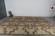 Extra Large Tuareg Rug 11.7 x 15 ft – Handwoven Beige Brown Geometric Tribal Mat