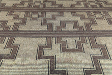 Extra Large Tuareg Rug 11.7 x 15 ft – Handwoven Beige Brown Geometric Tribal Mat