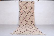 Moroccan beni ourain runner - Custom beige rug with diamond pattern