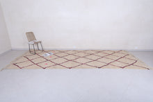 Moroccan beni ourain runner - Custom beige rug with diamond pattern